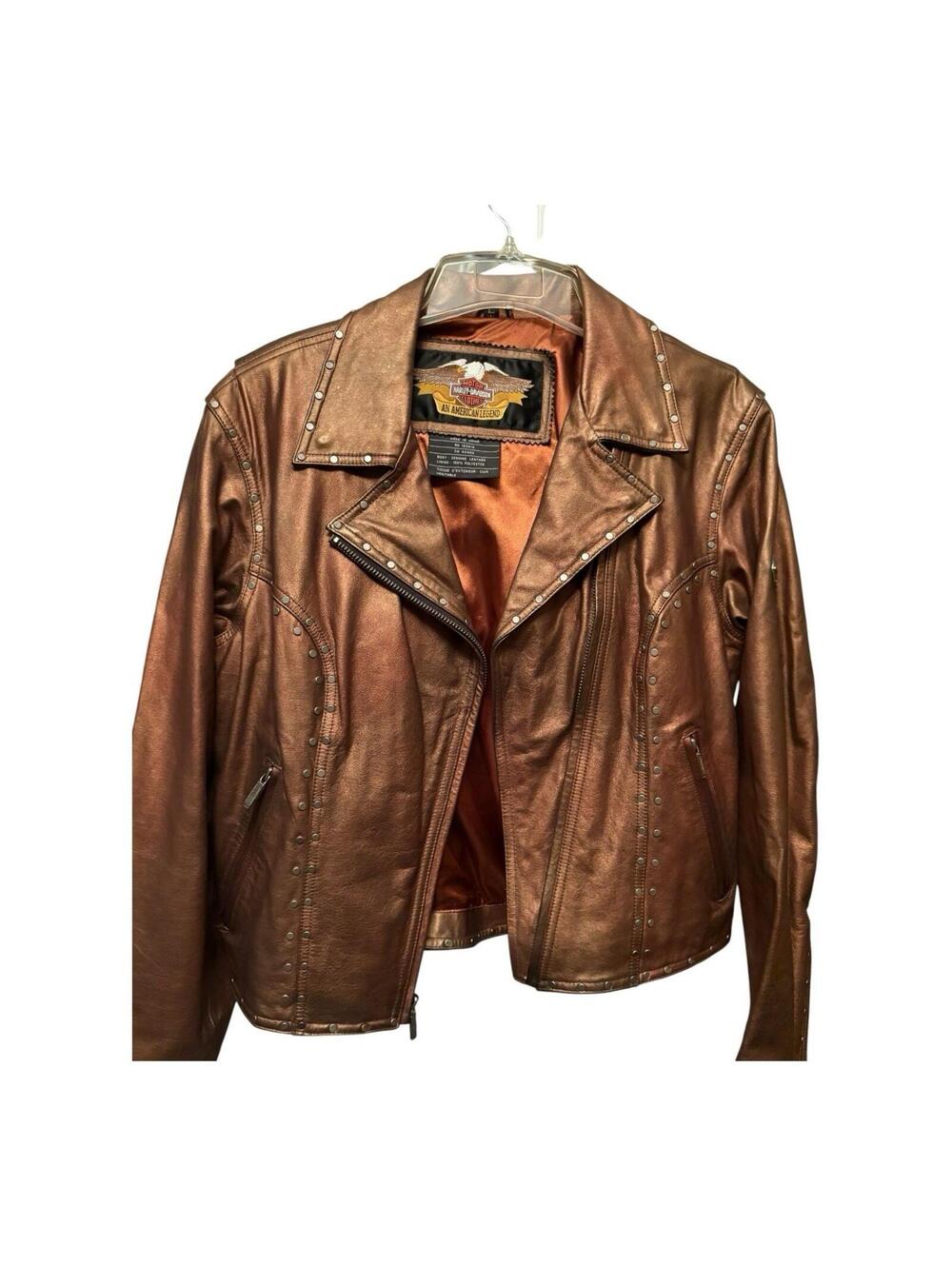 Harley Davidson Jacket Bronze Leather Biker Riding